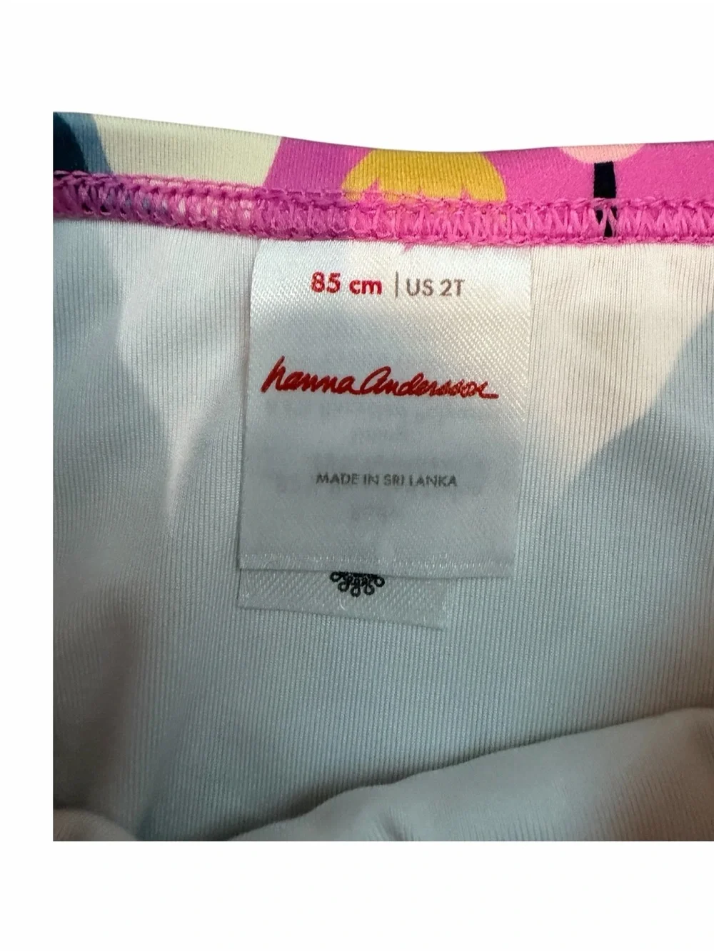 Hanna Andersson Pink Unicorn Rainbow One-Shoulder Bikini
